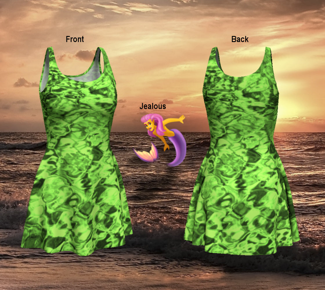 Mermaid Spandex Dress - STYLE Skater - COLOR Green Water HEROICU Mermaid Spandex Dress - STYLE Skater - COLOR Green Water HEROICU