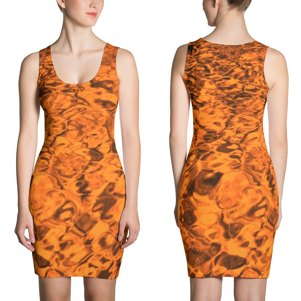 Orange spandex sale dress