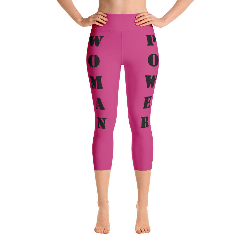 Our best viral leggings pale pink woman power black letters – HEROICU