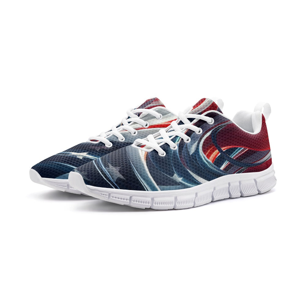 Patriotic Wrapped Flag Pattern Unisex Lightweight Sneaker Athletic Sneakers