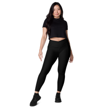 average-size-woman-viral-black-high-waist-crossover-leggings-front-view