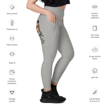 average-size-woman-viral-gray-high-waist-crossover-leggings-side-pocket-view