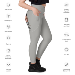 average-size-woman-viral-gray-high-waist-crossover-leggings-side-pocket-view