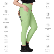 average-size-woman-viral-pale-green-high-waist-crossover-leggings-side-pocket-view