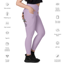 average-size-woman-viral-pale-purple-high-waist-crossover-leggings-side-pocket-view