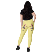 average-size-woman-viral-pale-yellow-high-waist-crossover-leggings-back-view