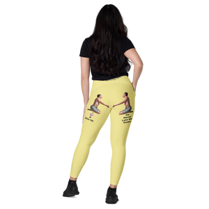 average-size-woman-viral-pale-yellow-high-waist-crossover-leggings-back-view