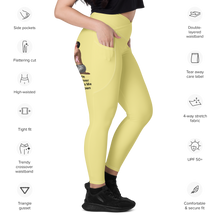 average-size-woman-viral-pale-yellow-high-waist-crossover-leggings-side-pocket-view