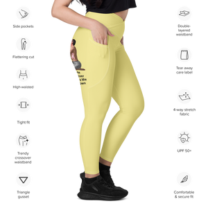 average-size-woman-viral-pale-yellow-high-waist-crossover-leggings-side-pocket-view