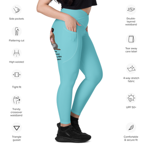 average-size-woman-viral-robin-egg-blue-high-waist-crossover-leggings-side-pocket-view