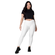 average-size-woman-viral-white-high-waist-crossover-leggings-front-view