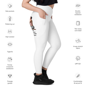 average-size-woman-viral-white-high-waist-crossover-leggings-side-pocket-view