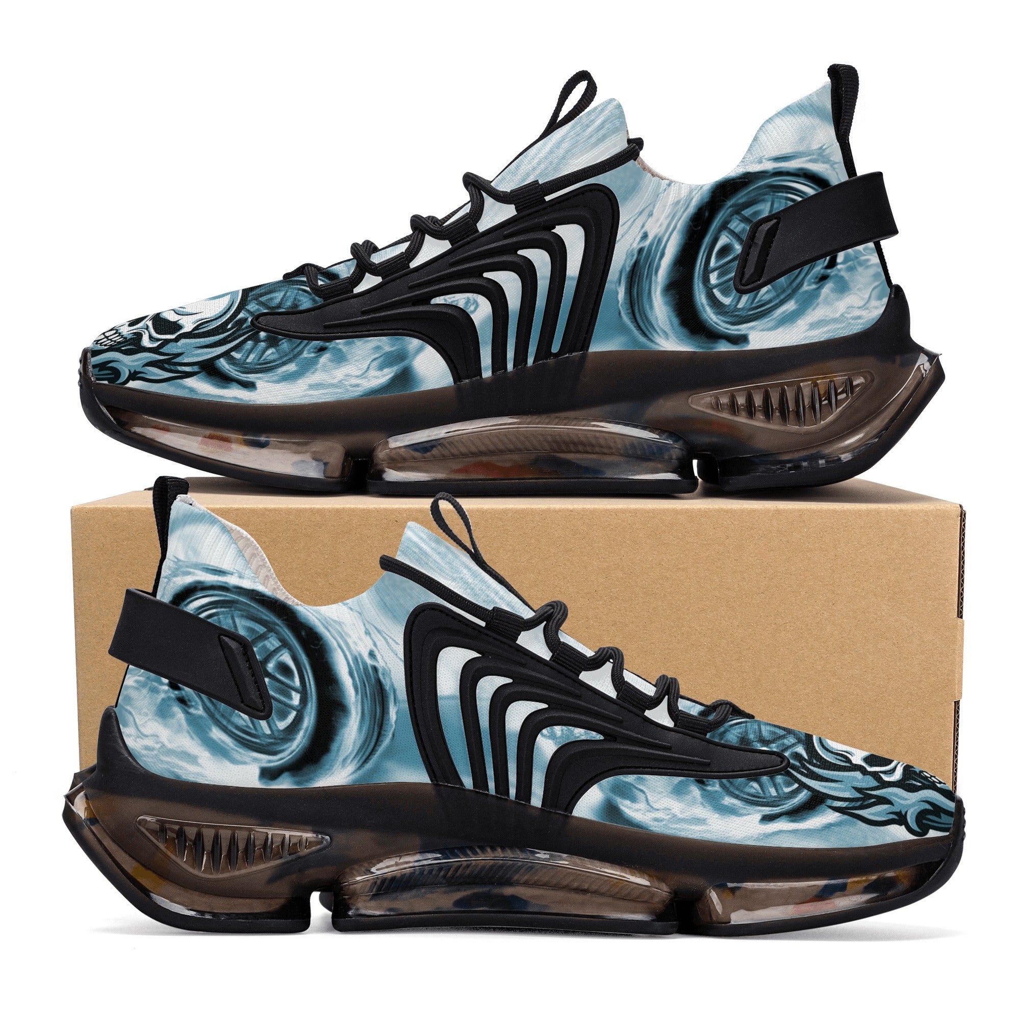    blue-flaming-skull-flaming-wheels-best-womens-react-heel-running-shoes-comfort-style-inside-outside-view-heroicu-brand