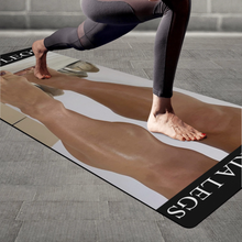 Luxury yoga mat gloria legs with woman standing on the yoga mat