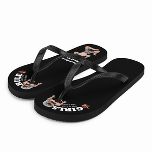 oblique-view-left-best-womens-girls-rule-flip-flops-sandals-tiny-man-bows-down-under-toes-one-man-crushed-under-heel-black-sole