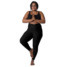 plus-size-woman-viral-black-high-waist-crossover-leggings-front-view