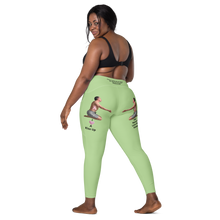 plus-size-woman-viral-pale-green-high-waist-crossover-leggings-back-left-side-view