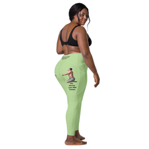 plus-size-woman-viral-pale-green-high-waist-crossover-leggings-back-right-side-view