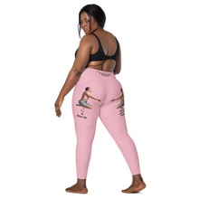 plus-size-woman-viral-pale-pink-high-waist-crossover-leggings-back-left-side-view