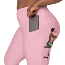 plus-size-woman-viral-pale-pink-high-waist-crossover-leggings-pocket-side-view