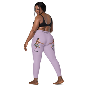 plus-size-woman-viral-pale-purple-high-waist-crossover-leggings-back-left-side-view