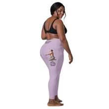 plus-size-woman-viral-pale-purple-high-waist-crossover-leggings-back-right-side-view