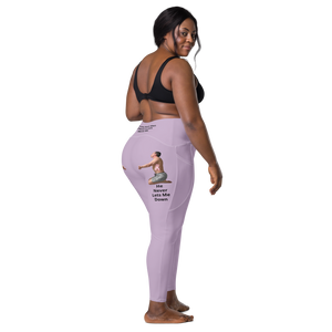 plus-size-woman-viral-pale-purple-high-waist-crossover-leggings-back-right-side-view