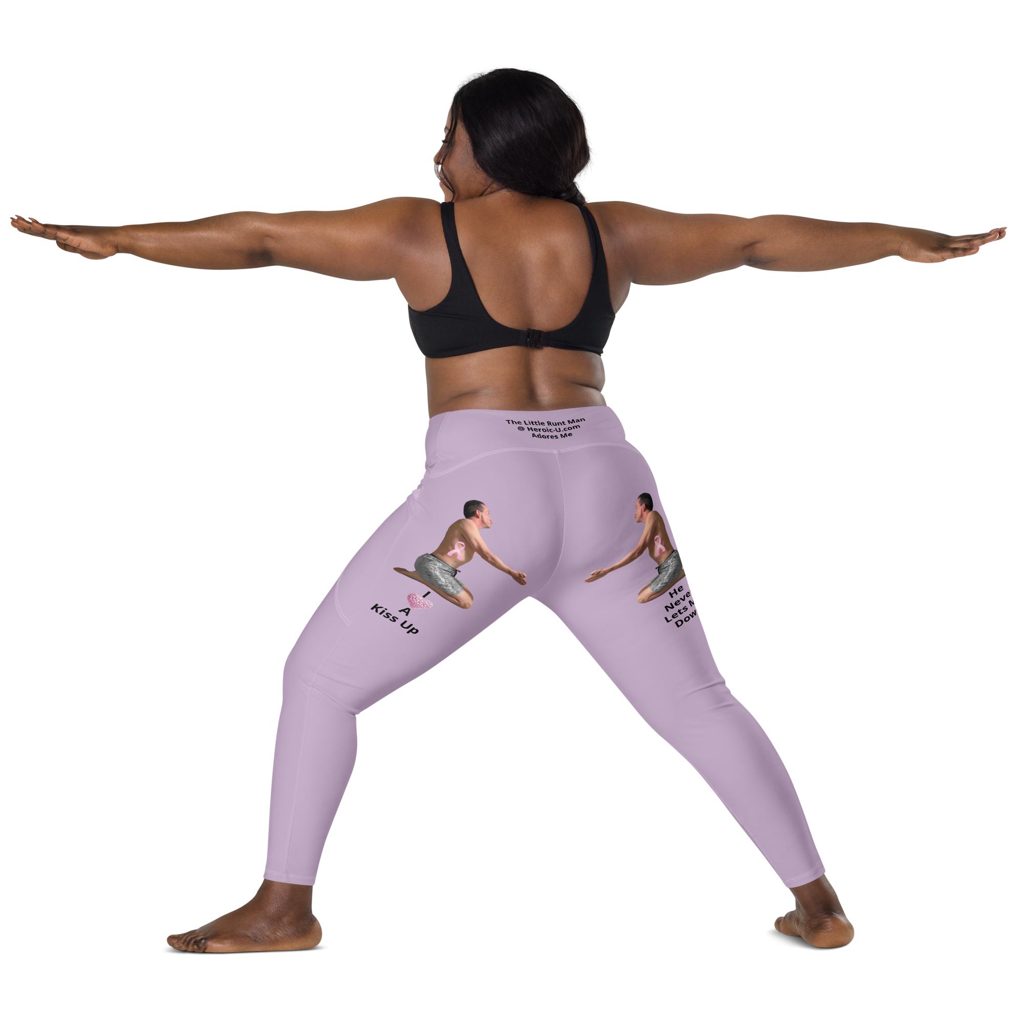 plus-size-woman-viral-pale-purple-high-waist-crossover-leggings-back-view