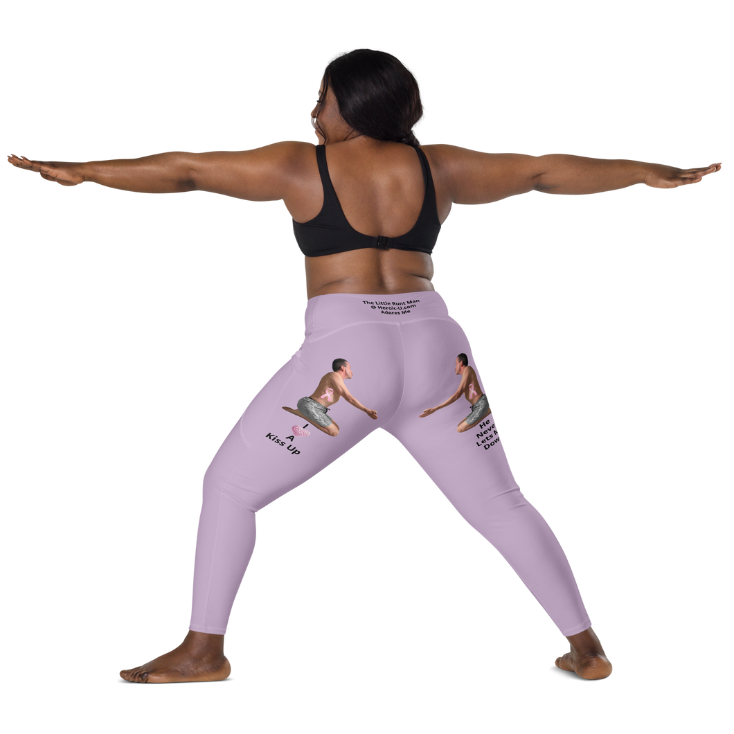 plus-size-woman-viral-pale-purple-high-waist-crossover-leggings-back-view