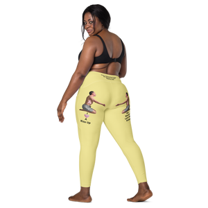 plus-size-woman-viral-pale-yellow-high-waist-crossover-leggings-back-left-side-view