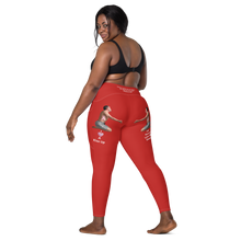 plus-size-woman-viral-red-high-waist-crossover-leggings-back-left-side-view