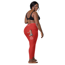 plus-size-woman-viral-red-high-waist-crossover-leggings-back-right-side-view