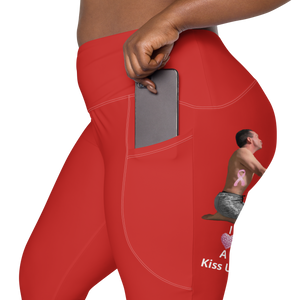 plus-size-woman-viral-red-high-waist-crossover-leggings-pocket-side-view