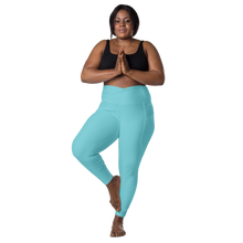 plus-size-woman-viral-robin-egg-blue-high-waist-crossover-leggings-front-view