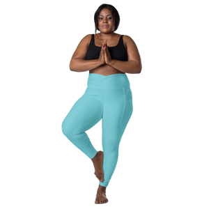 plus-size-woman-viral-robin-egg-blue-high-waist-crossover-leggings-front-view