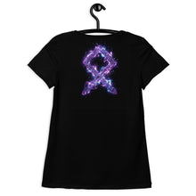purple-goddess-rune-womens-black-stretch-tshirt-yoga-gym-wear-back-view-on-hangar