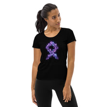 purple-goddess-rune-womens-black-stretch-tshirt-yoga-gym-wear-front-view-2
