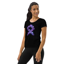 purple-goddess-rune-womens-black-stretch-tshirt-yoga-gym-wear-front-view