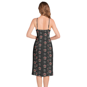 queen-princess-iconic-split-thigh-spaghetti-strap-black-dress-bodycon-back-view