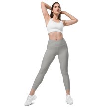 thin-woman-viral-gray-high-waist-crossover-leggings-front-view