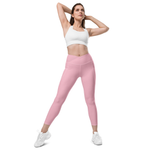 thin-woman-viral-pale-pink-high-waist-crossover-leggings-front-view