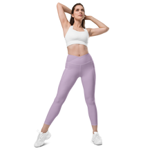 thin-woman-viral-pale-purple-high-waist-crossover-leggings-front-view