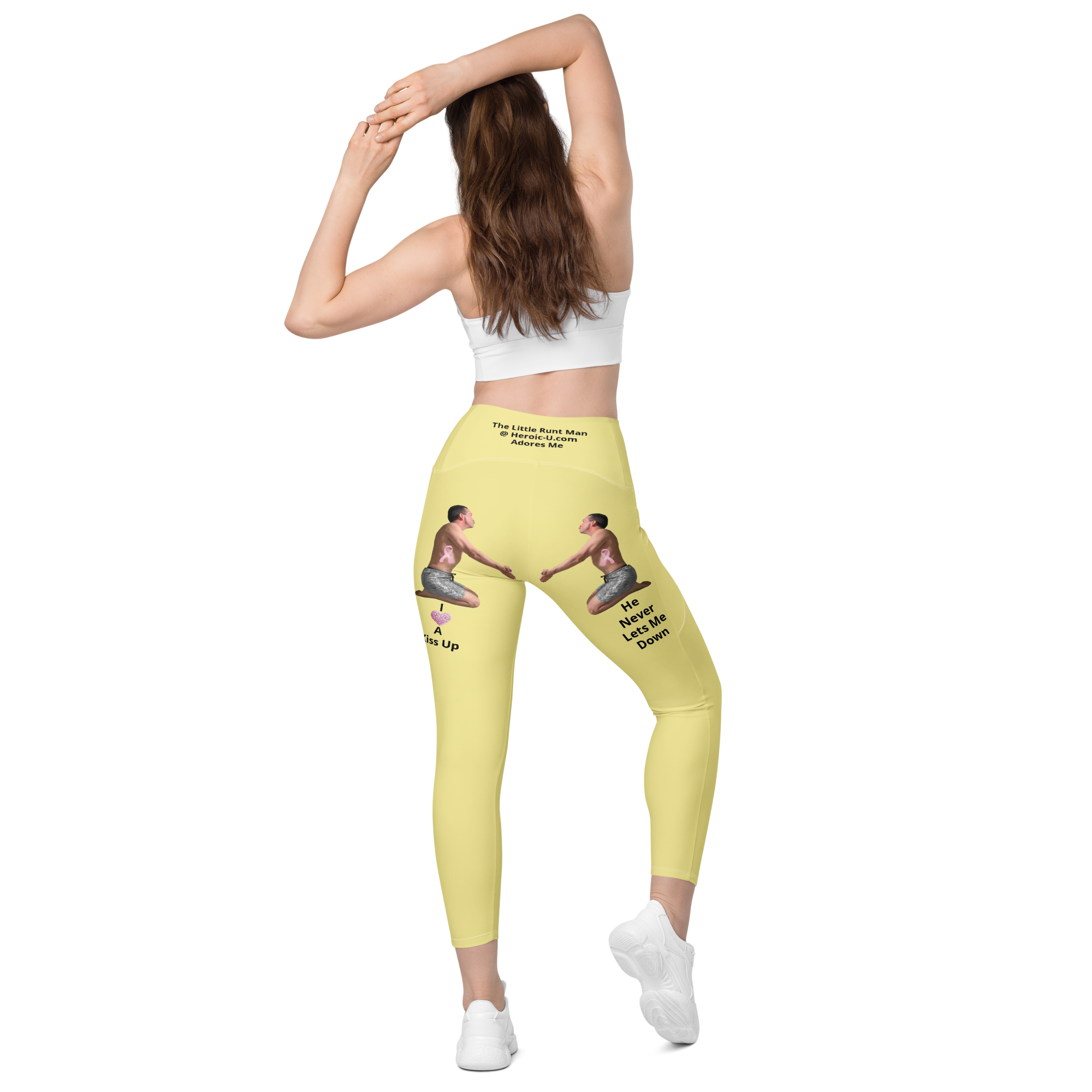 thin-woman-viral-pale-yellow-high-waist-crossover-leggings-back-view