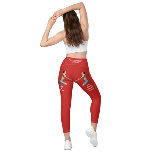 thin-woman-viral-red-high-waist-crossover-leggings-back-view