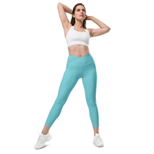 thin-woman-viral-robin-egg-blue-high-waist-crossover-leggings-front-view