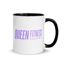 Queen Fitness Academy Ceramic Mug Black Color Inside and Pale Purple Logo