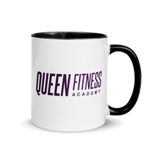 Queen Fitness Academy Ceramic Mug Black Color Inside and Dark Purple Logo