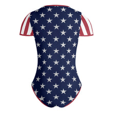 womens-red-white-blue-USA-american-flag-inspired-patriotic-stars-stripes-bodysuit-ghost-back-view