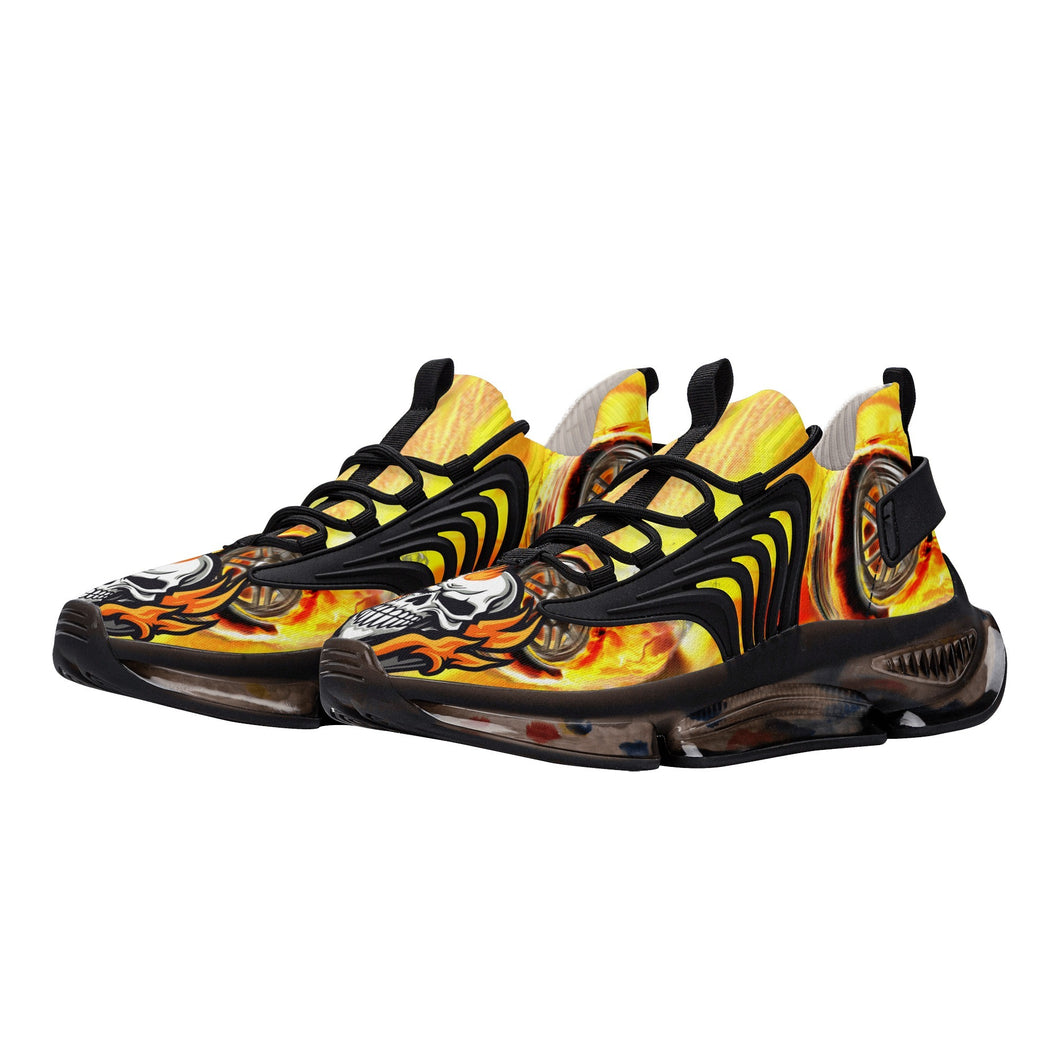 yellow-flaming-skull-flaming-wheels-best-womens-react-heel-running-shoes-comfort-style-oblique-view-heroicu-brand