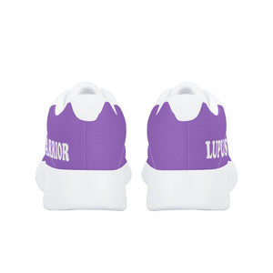 lupus warrior purple womens best air mesh running shoes heel view white sole and trim